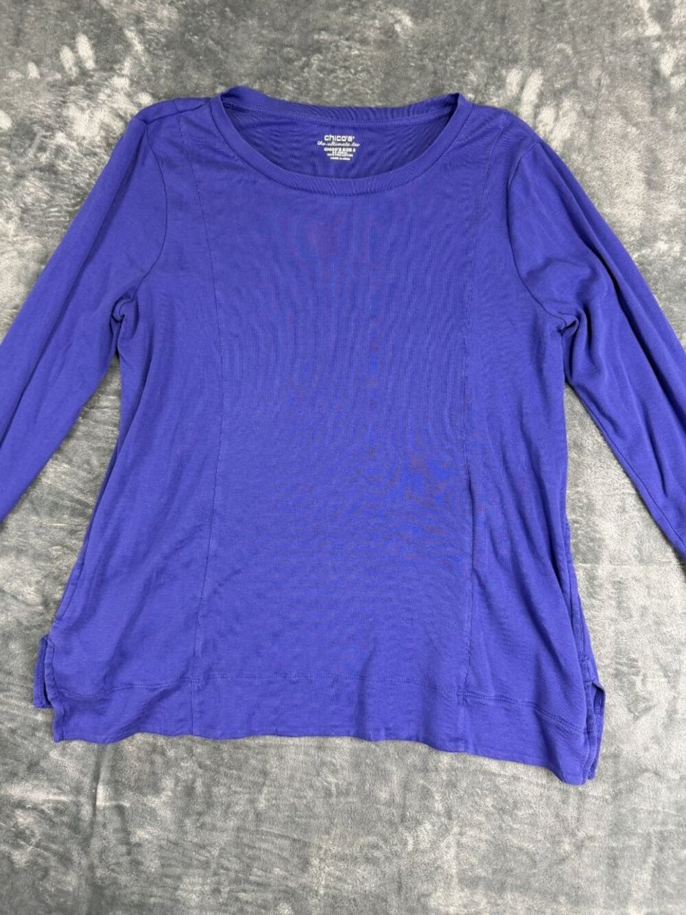 Chicos Womens Purple Long Sleeve Ultimate Tee XL